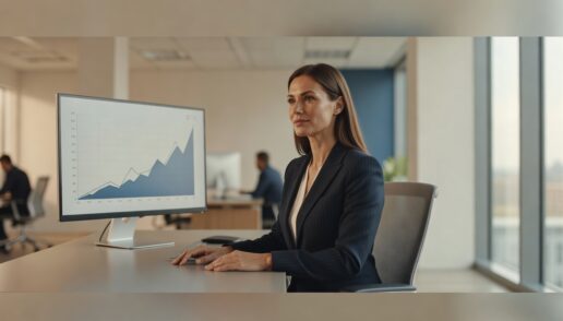 オフィスで資料を確認する担当者のイメージ